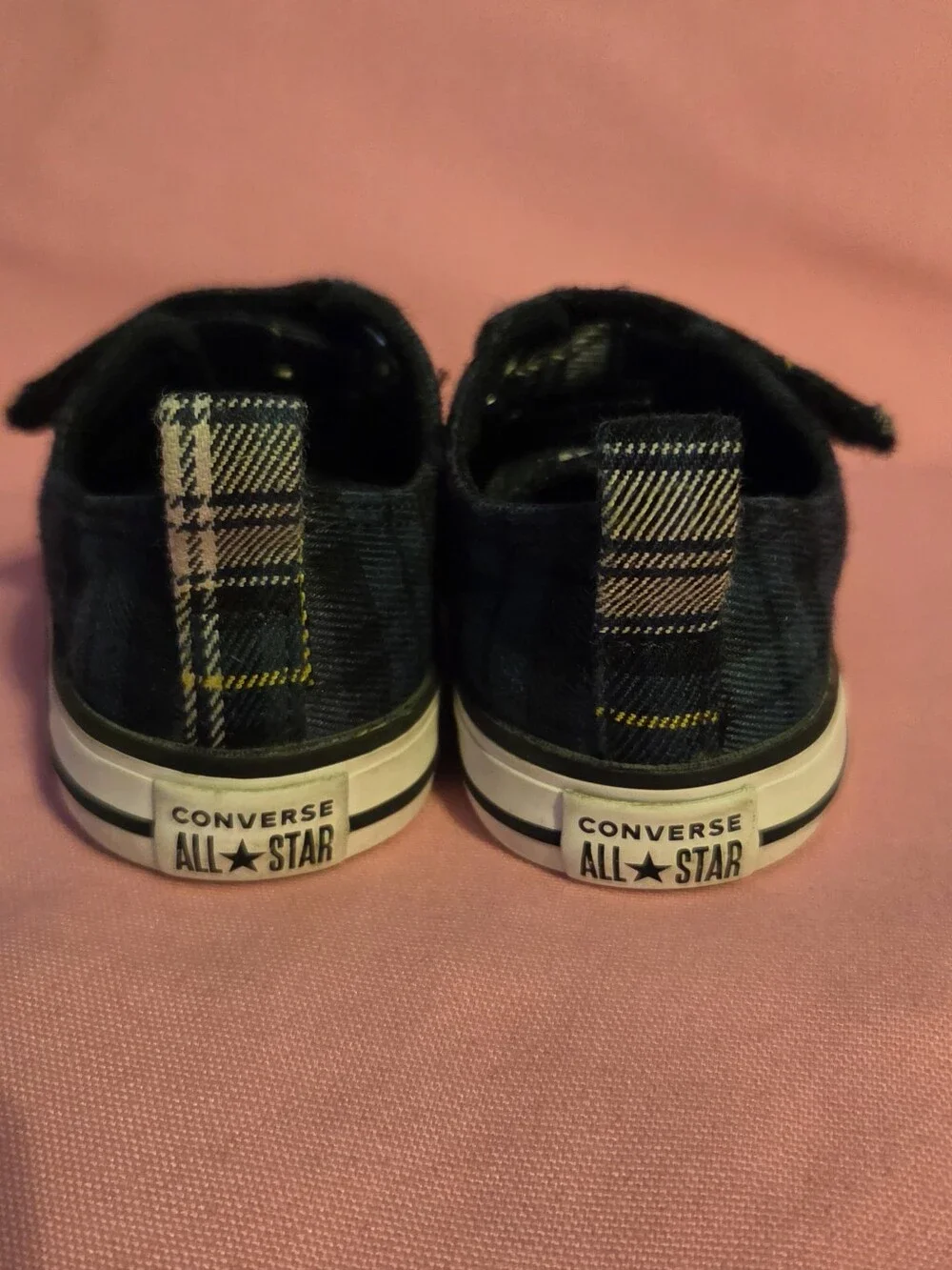 Toddler Green/blue Plaid Converse Sneakers